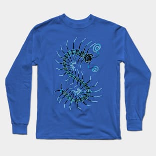 Dotted Blue Centipede Long Sleeve T-Shirt